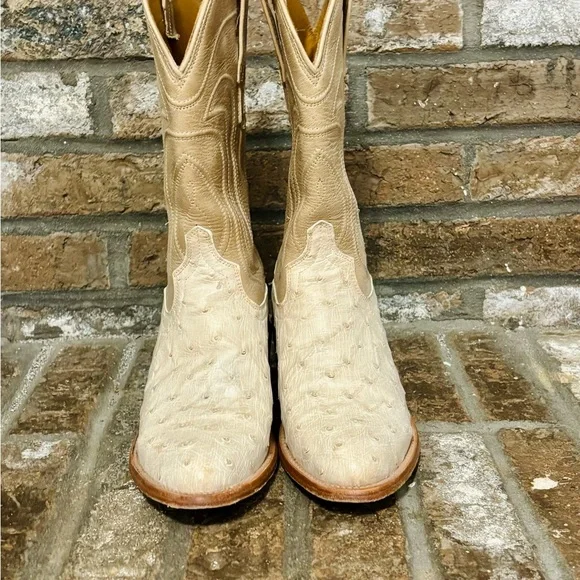 Tecovas Jesse Pearl Ostrich Boots - Picture 2 of 5